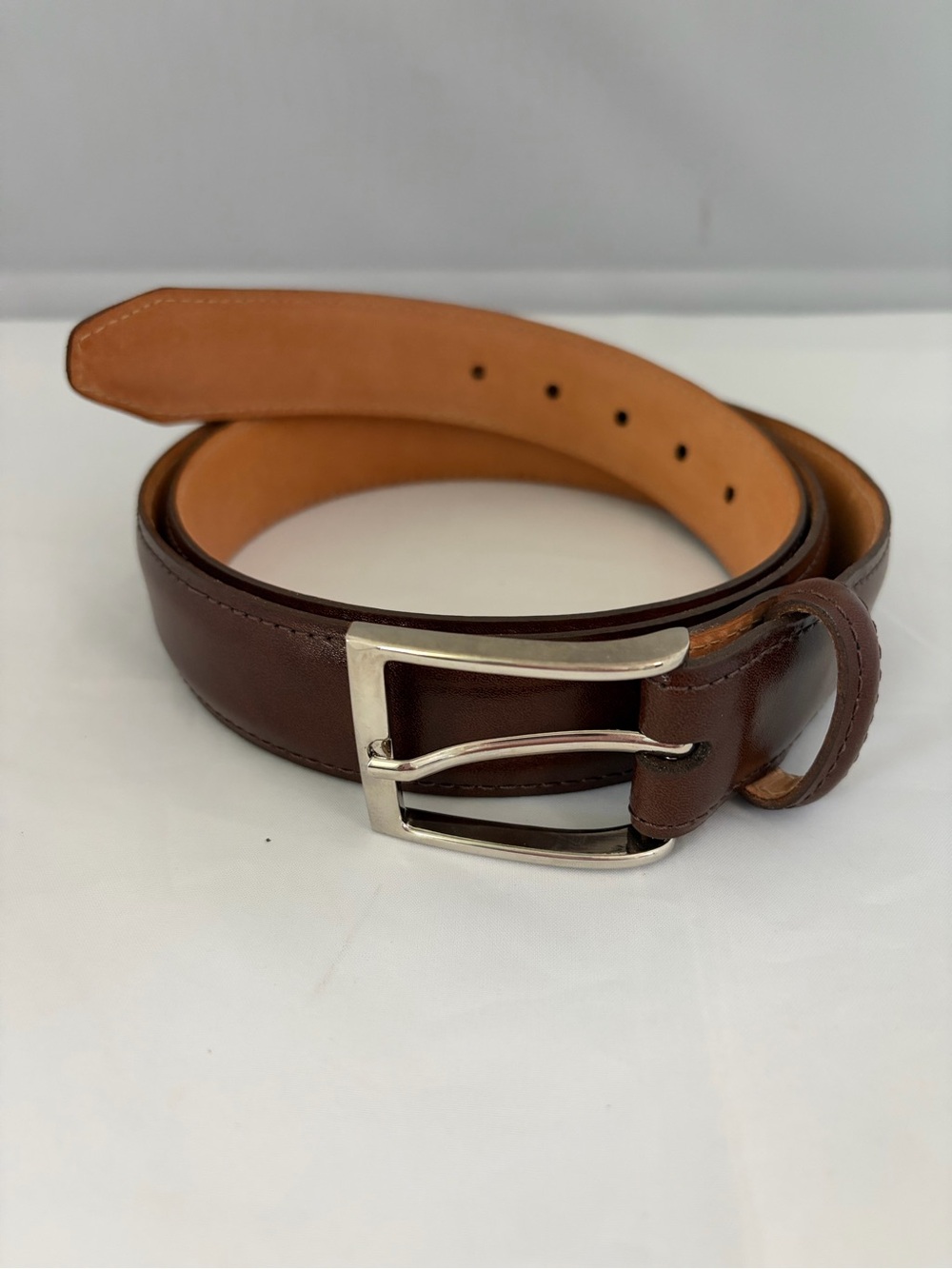 Men’s Martin Dingman Coachman Brown Saddle Leather Belt Sz 42 New!